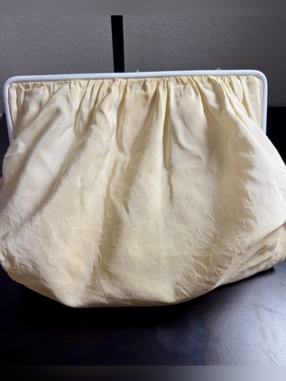 Vintage Ivory Pearl Beaded Handbag Purse Gold Clasp Evening Purse - Picture 5 of 5
